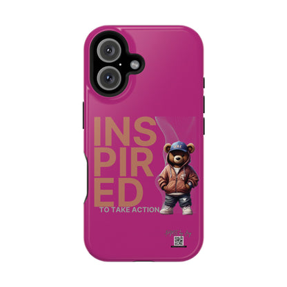Phone Cases - HME Logo Bear, Inspired to take action Pink