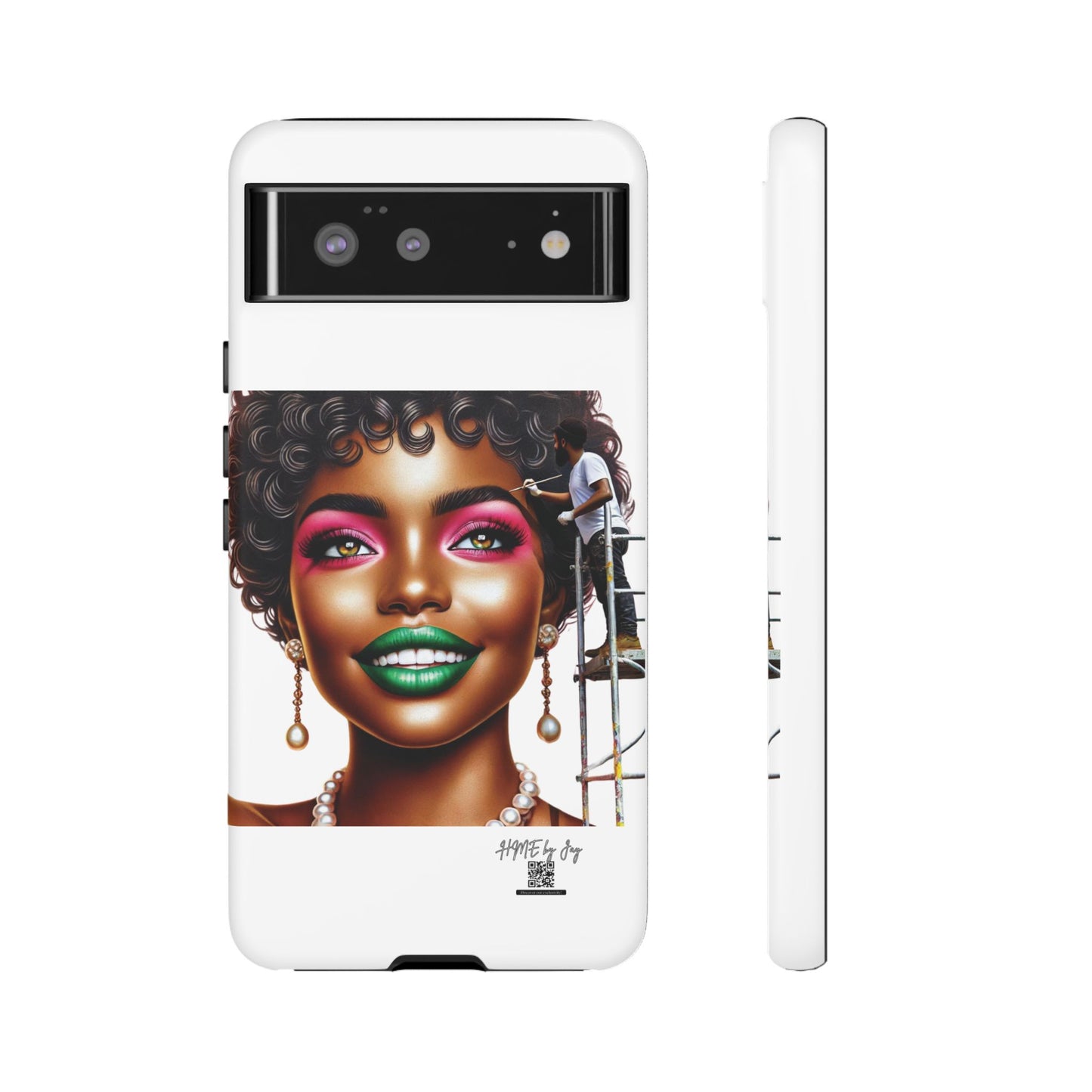 Phone Case - Ahnye's Melanin Collection Devine 9, AKA creation of beauty (White)