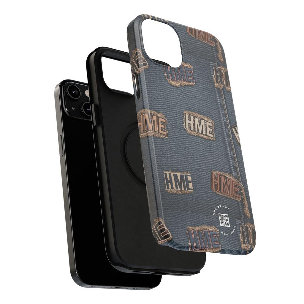 Phone Case Stressed Denim HME Patches Impact-Resistant