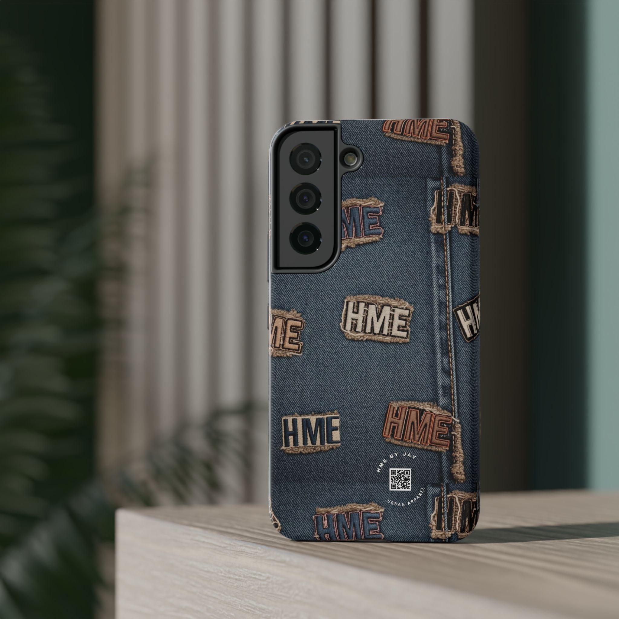 Phone Case Stressed Denim HME Patches Impact-Resistant
