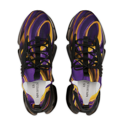 FlexComfort Purple and Gold Men's Mesh Sneakers