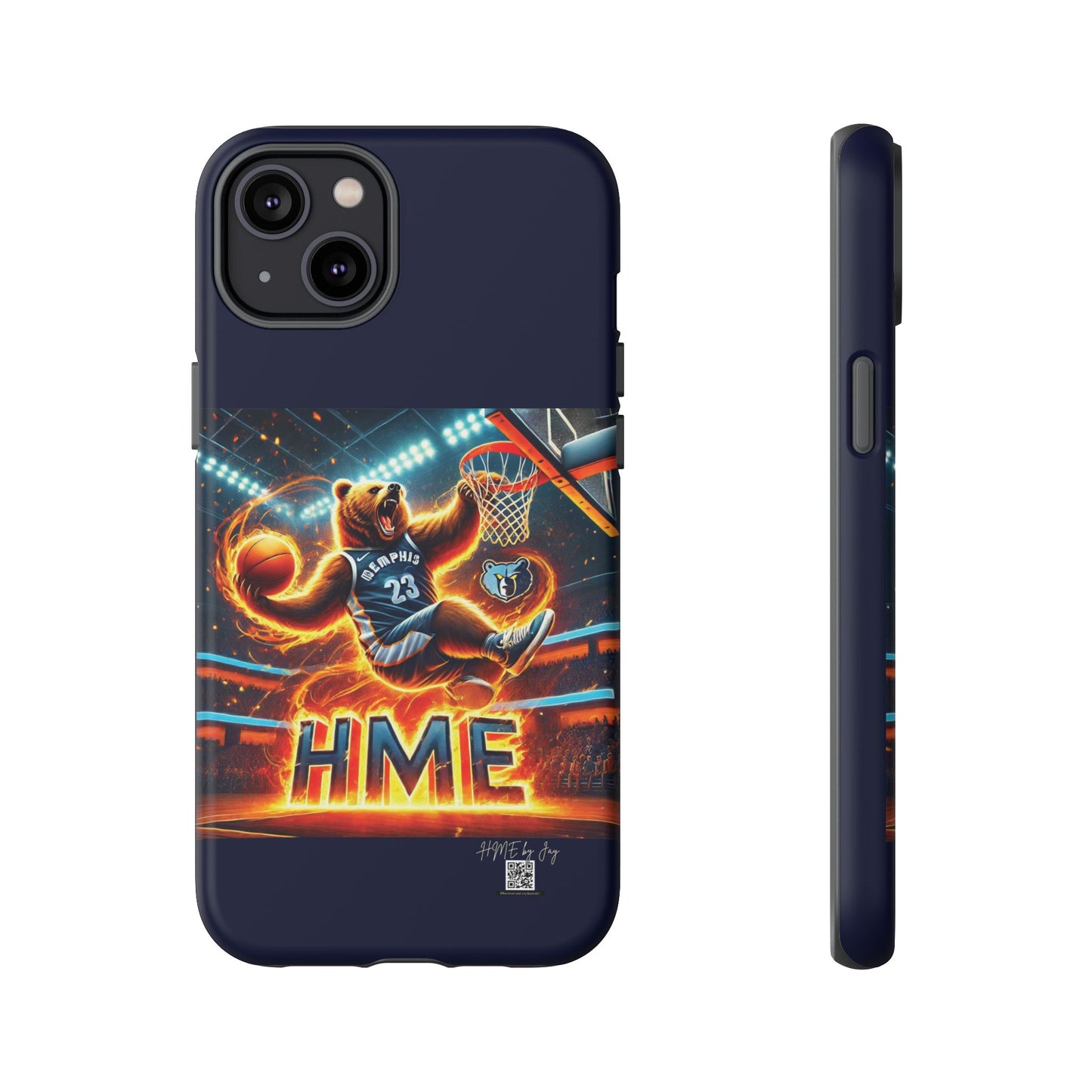 Phone Cases - Memphis Grizzlies Bear Dunkin on Fire Design