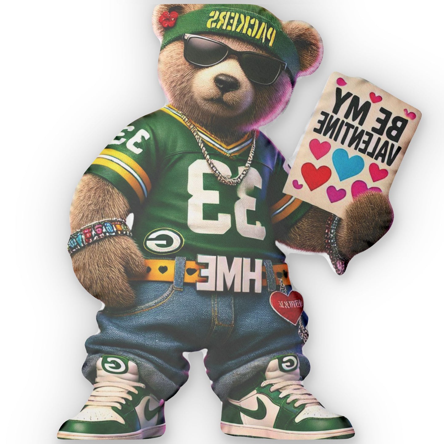 Pillow Green Bay Packers Valentine Bear