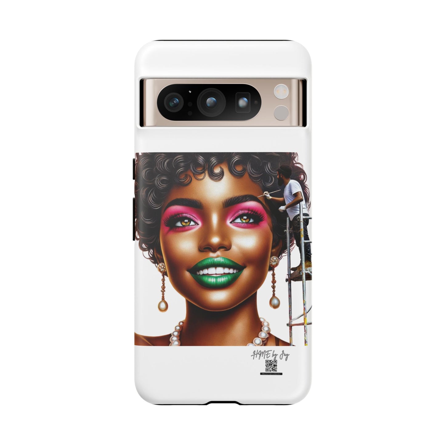 Phone Case - Ahnye's Melanin Collection Devine 9, AKA creation of beauty (White)