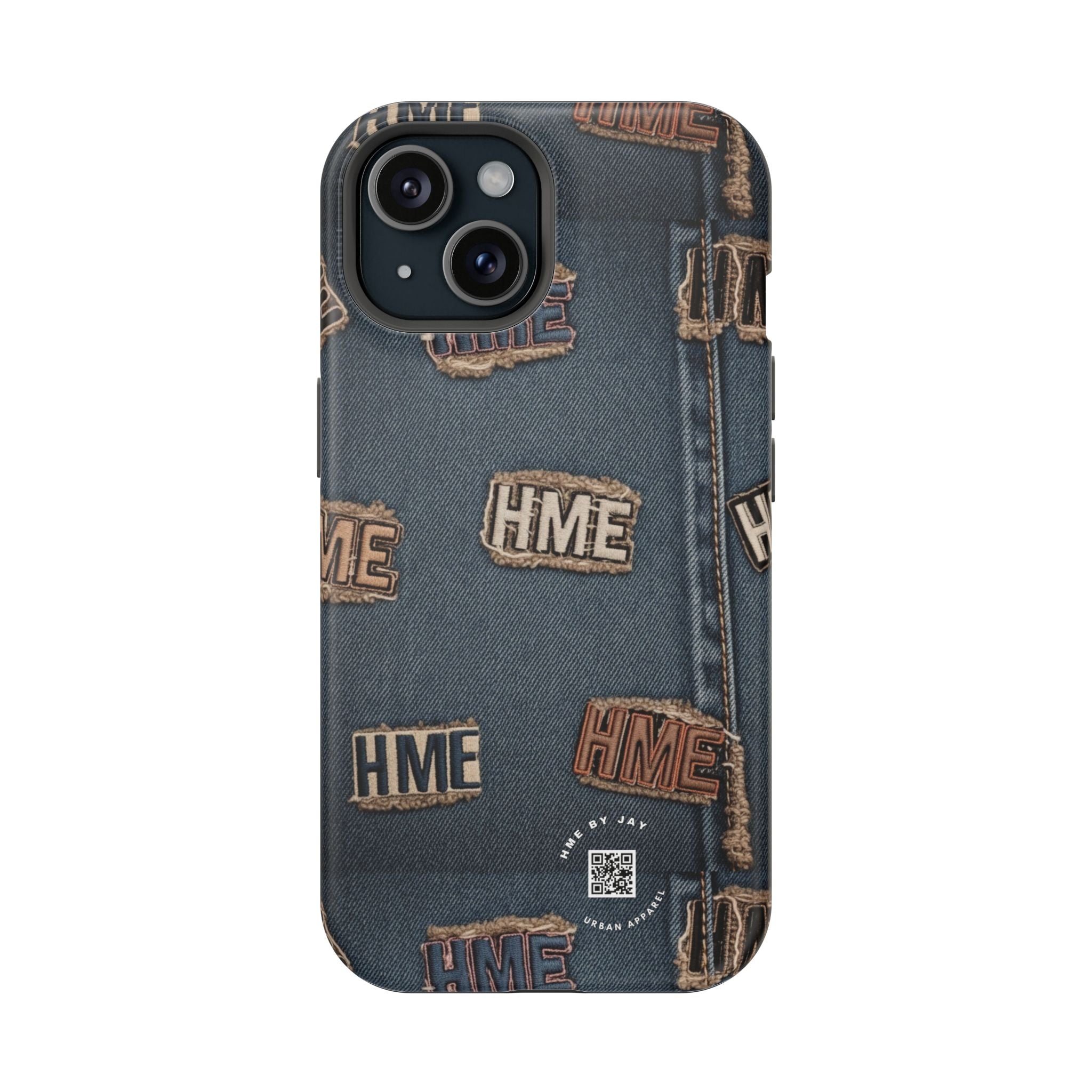 Phone Case Stressed Denim HME Patches Impact-Resistant