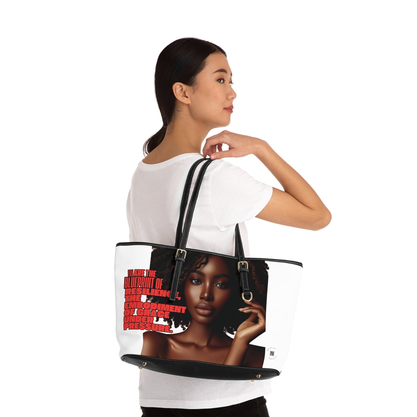 Shoulder Bag - Ahnye's Melanin Collection The Blueprint words of affirmation (White)