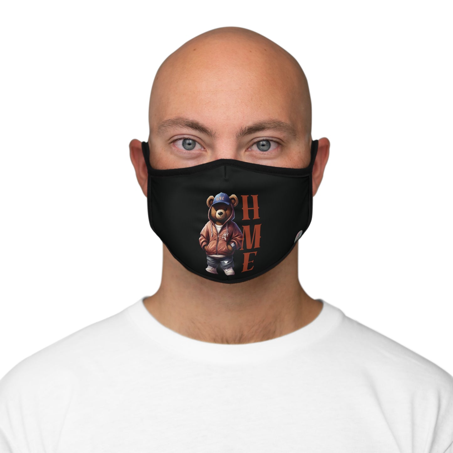 HME Bear Logo Collection HME (Black) Fitted 2 layer Polyester Face Mask