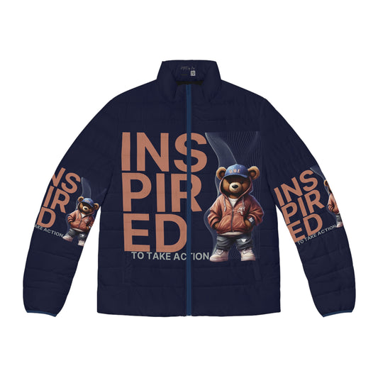 Puffer Jacket - HME Bear Logo, Take Action and Stay Inspired