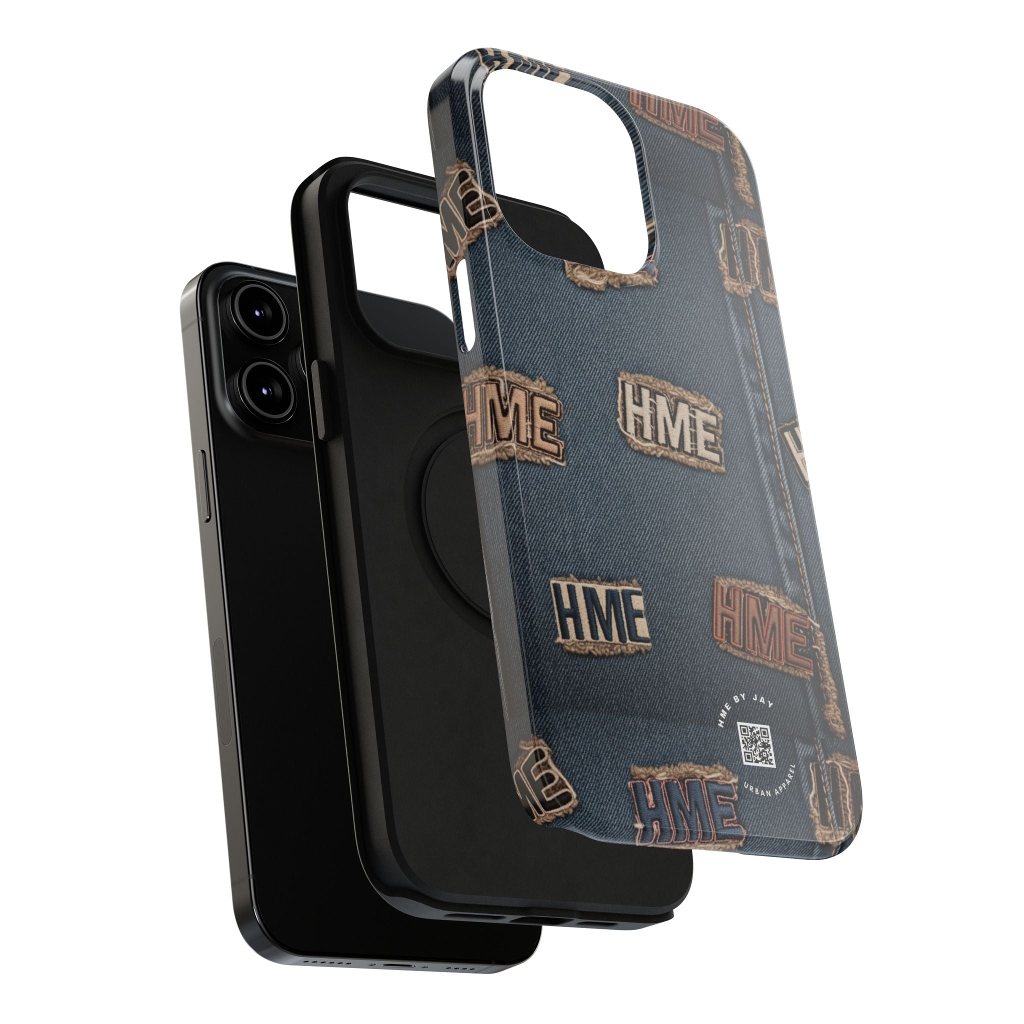 Phone Case Stressed Denim HME Patches Impact-Resistant