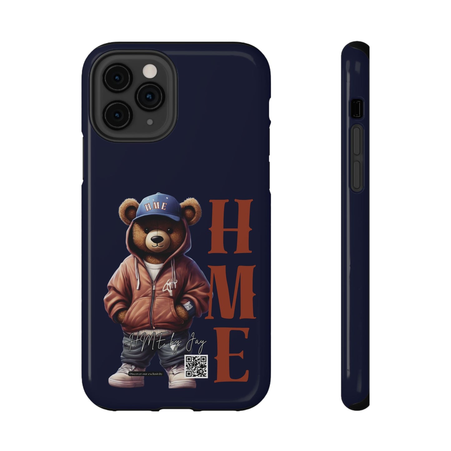 HME Bear Logo Collection Navy Blue Impact-Resistant Cases