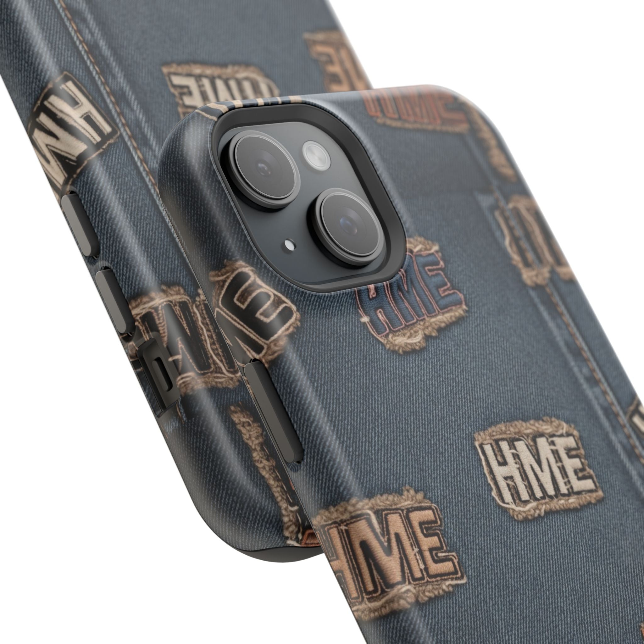 Phone Case Stressed Denim HME Patches Impact-Resistant