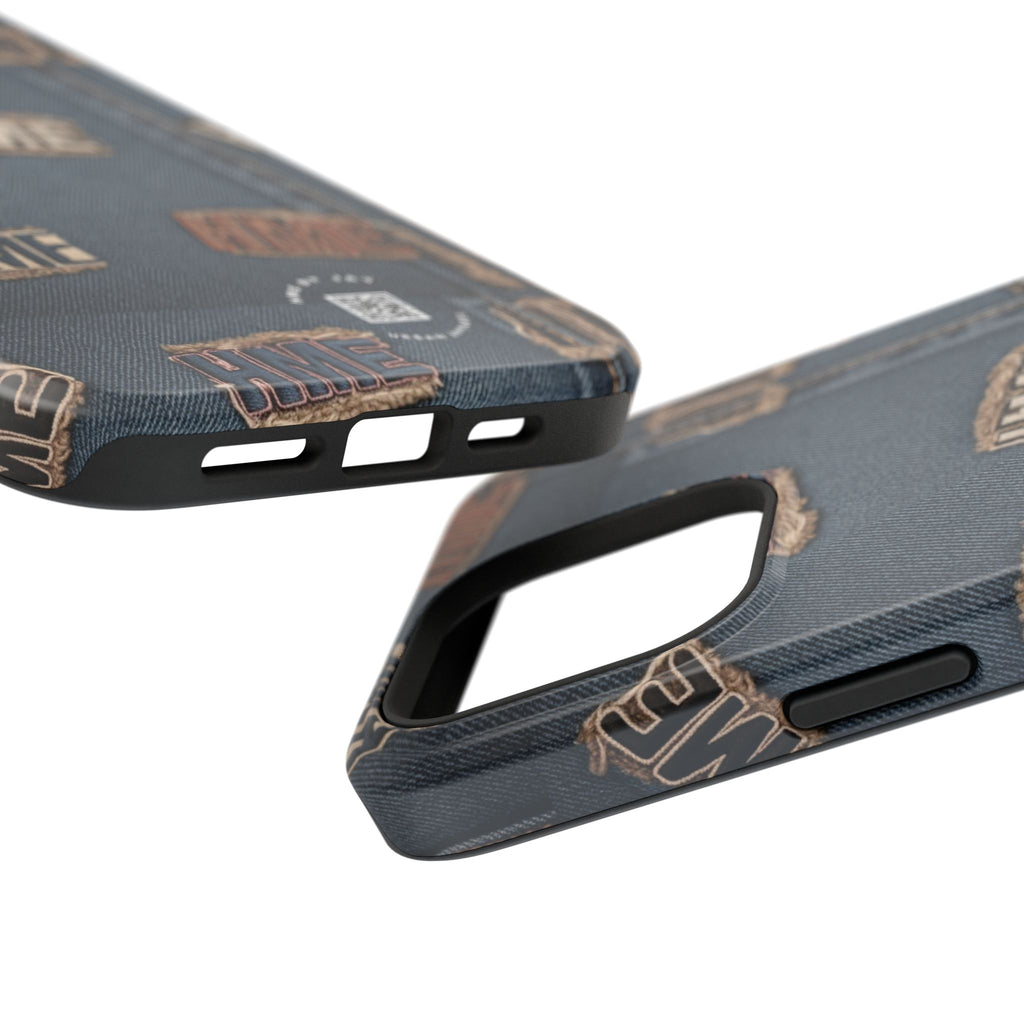 Phone Case Stressed Denim HME Patches Impact-Resistant