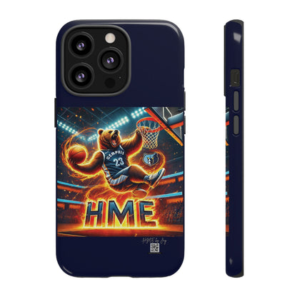 Phone Cases - Memphis Grizzlies Bear Dunkin on Fire Design