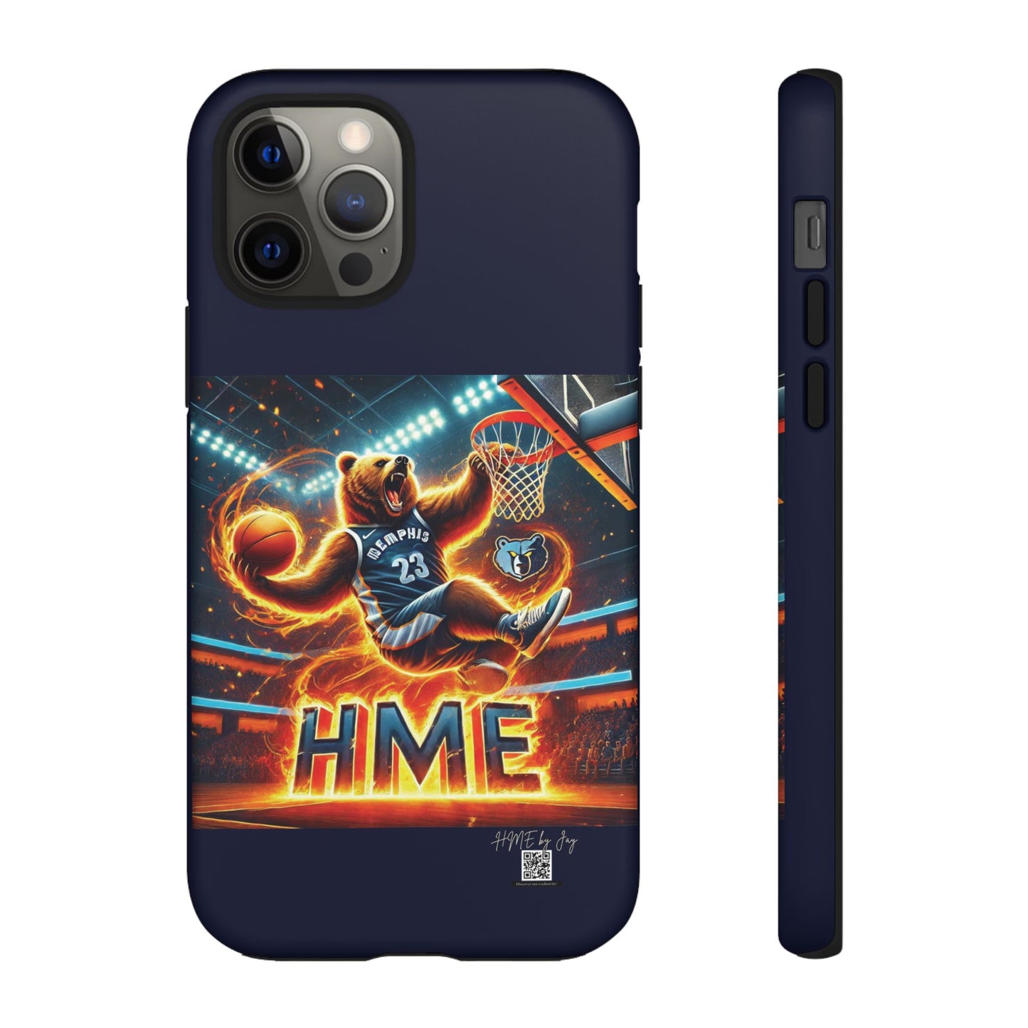 Phone Cases - Memphis Grizzlies Bear Dunkin on Fire Design