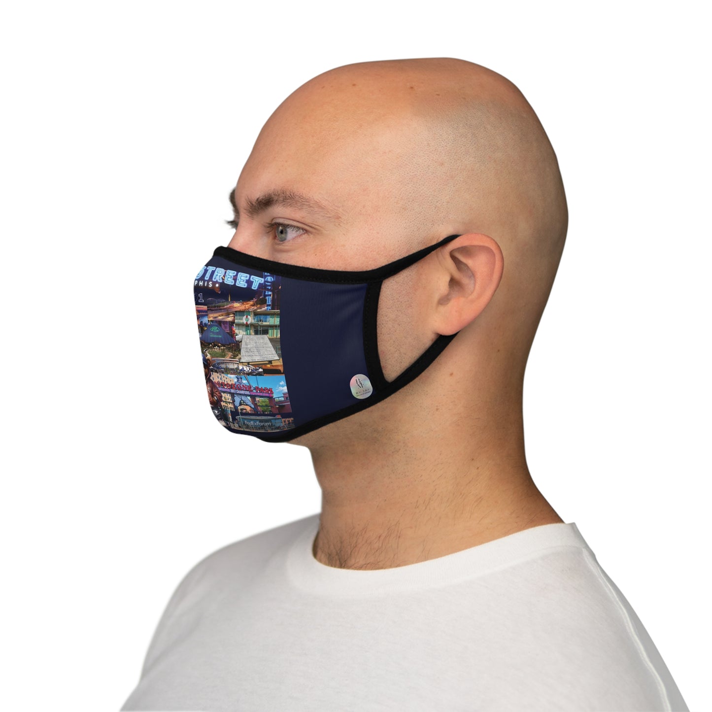 Rep Yo City Memphis Dark Navy Blue Fitted 2 layer Polyester Face Mask