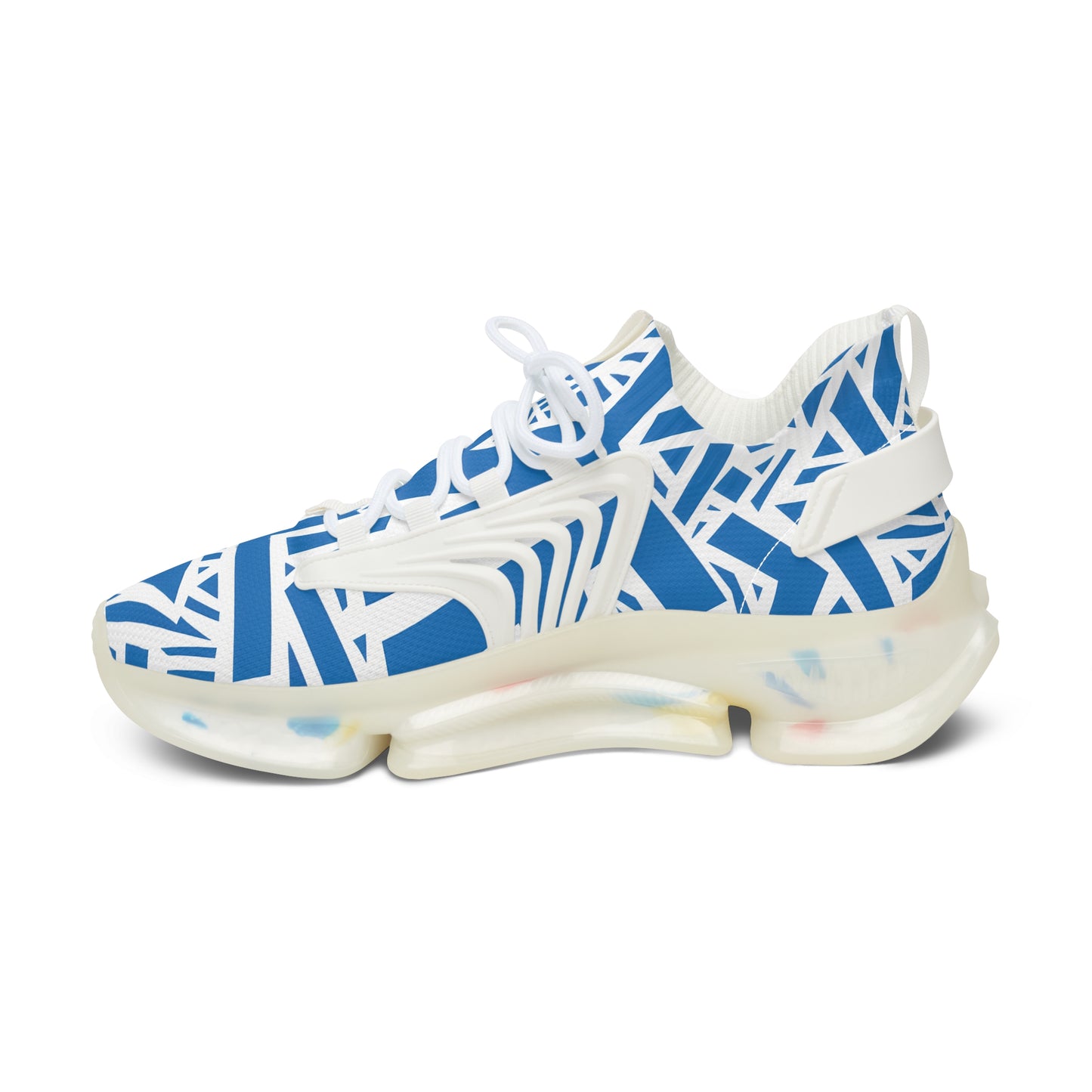 HME FlexComfort Blue & White Women's Mesh Sneakers