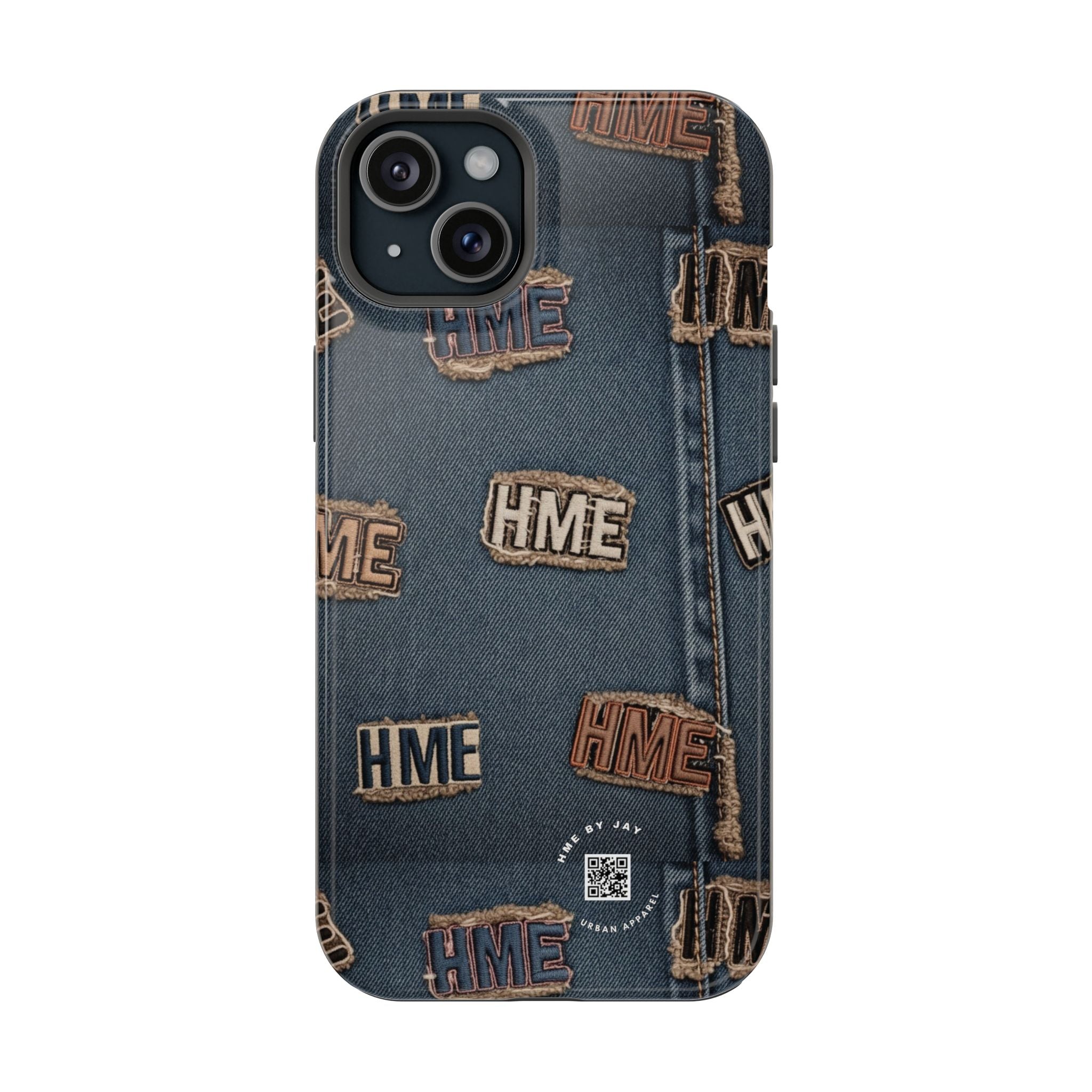 Phone Case Stressed Denim HME Patches Impact-Resistant