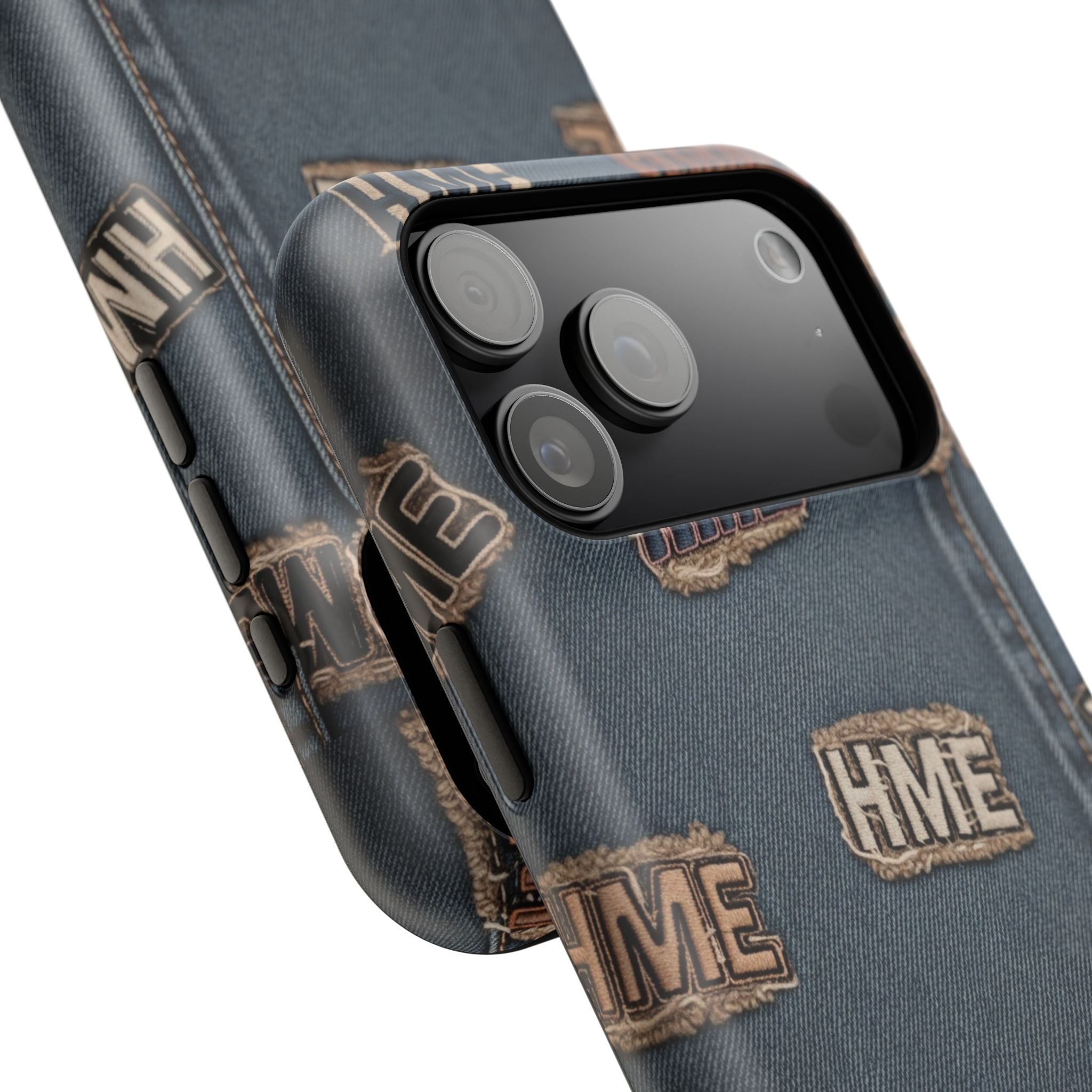Phone Case Stressed Denim HME Patches Impact-Resistant