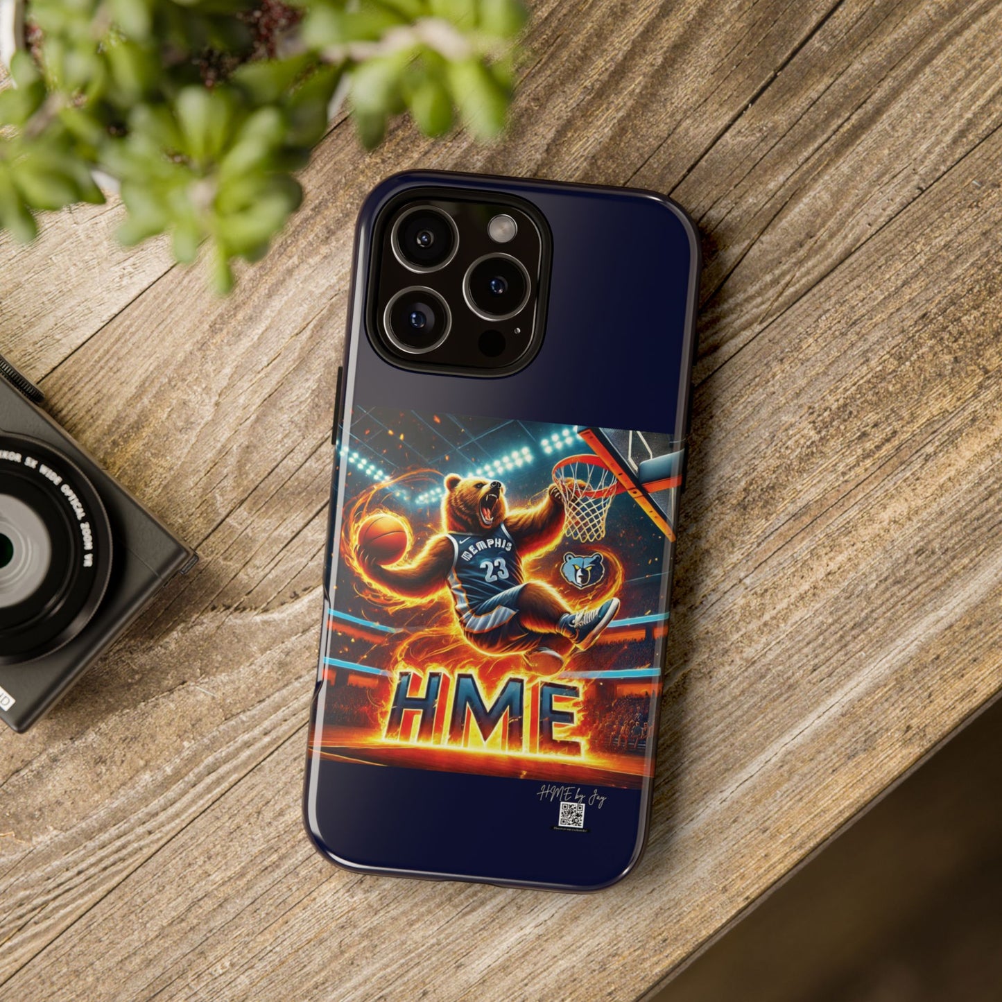 Phone Cases - Memphis Grizzlies Bear Dunkin on Fire Design