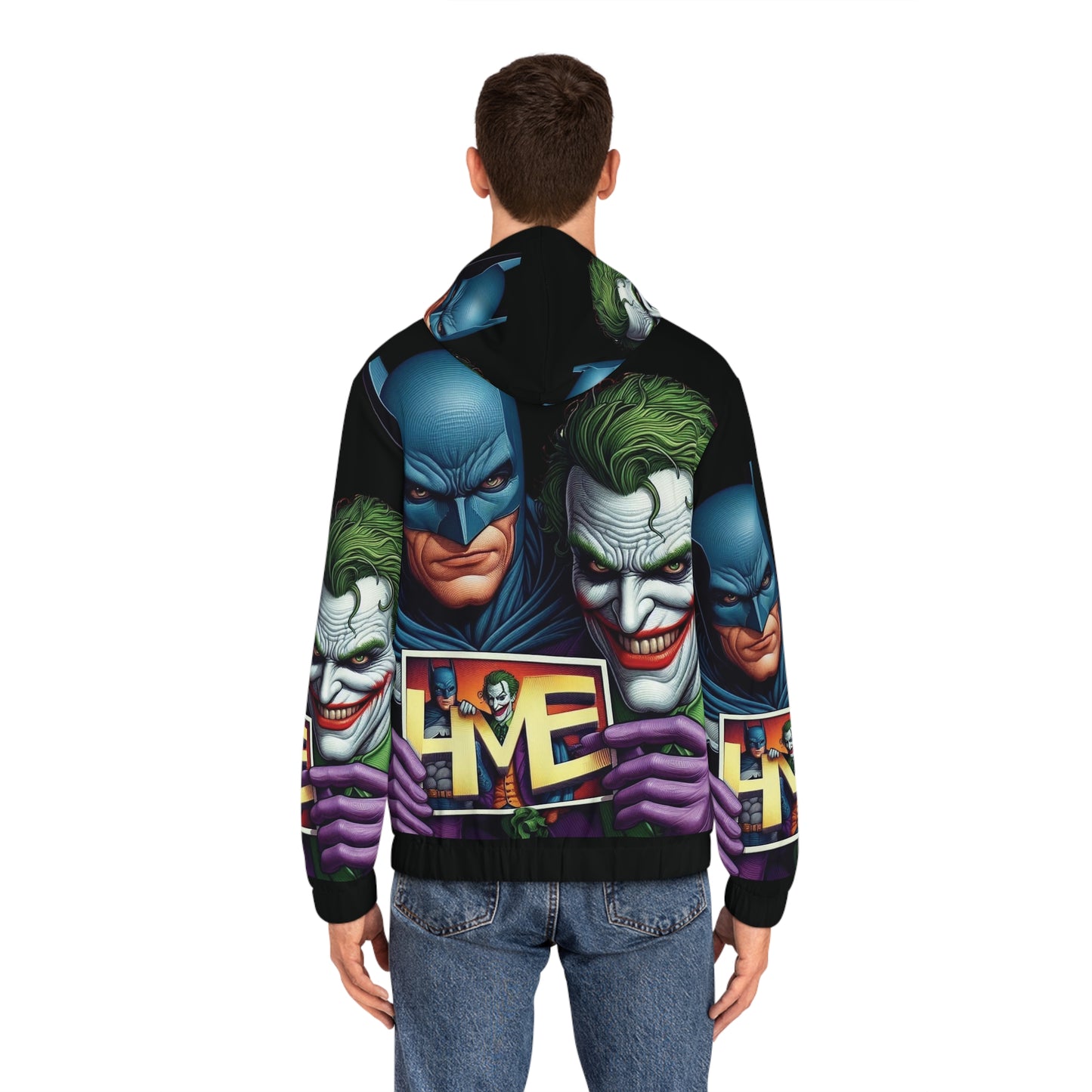 Batman and Joker Retro Men's Full-Zip Hoodie - Retro Batman  Design