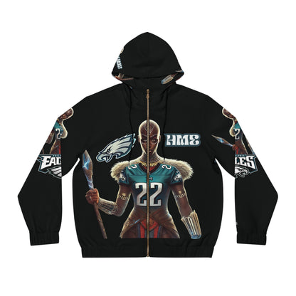 Full-Zip Hoodie - Philadelphia Eagles Wakandan Woman Warrior Design