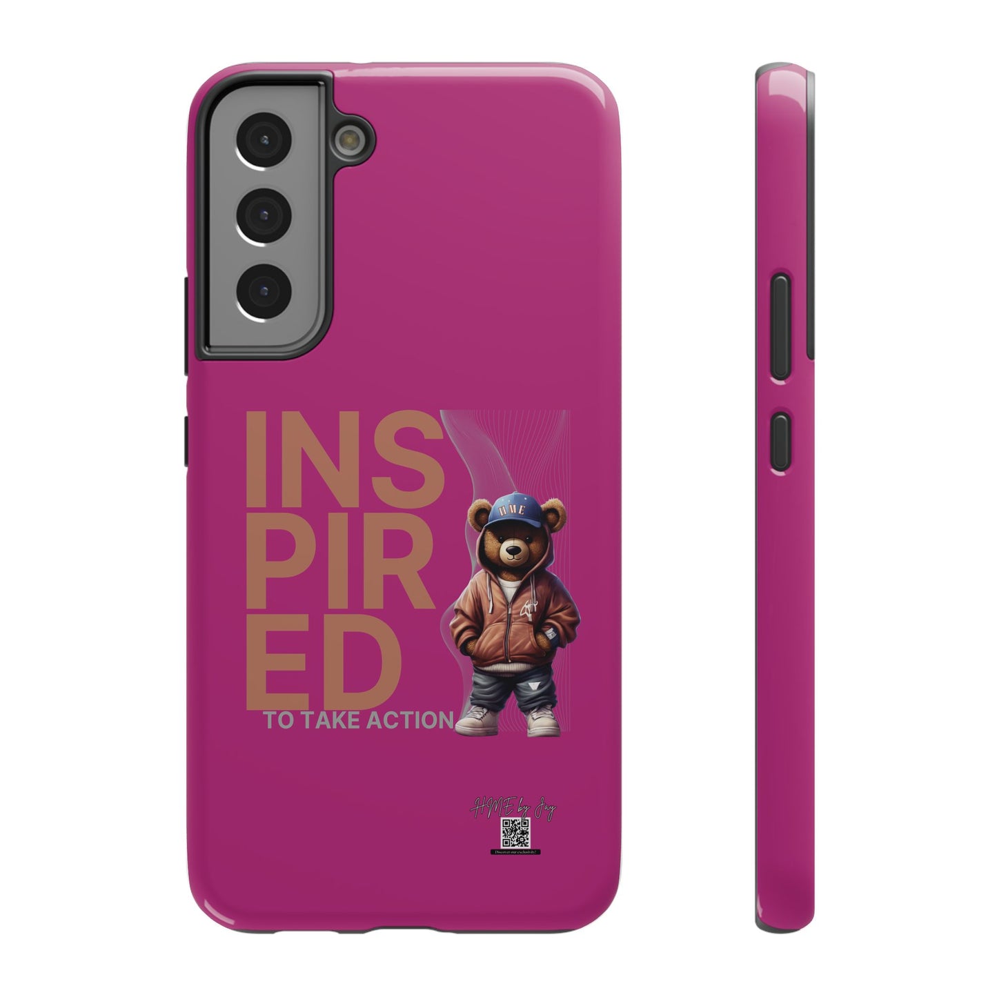 Phone Cases - HME Logo Bear, Inspired to take action Pink