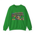 Autism Awareness Crewneck Sweatshirt — "Socially Awkward? No, I’m Just Buffering" Colorful Puzzle Bear Design
