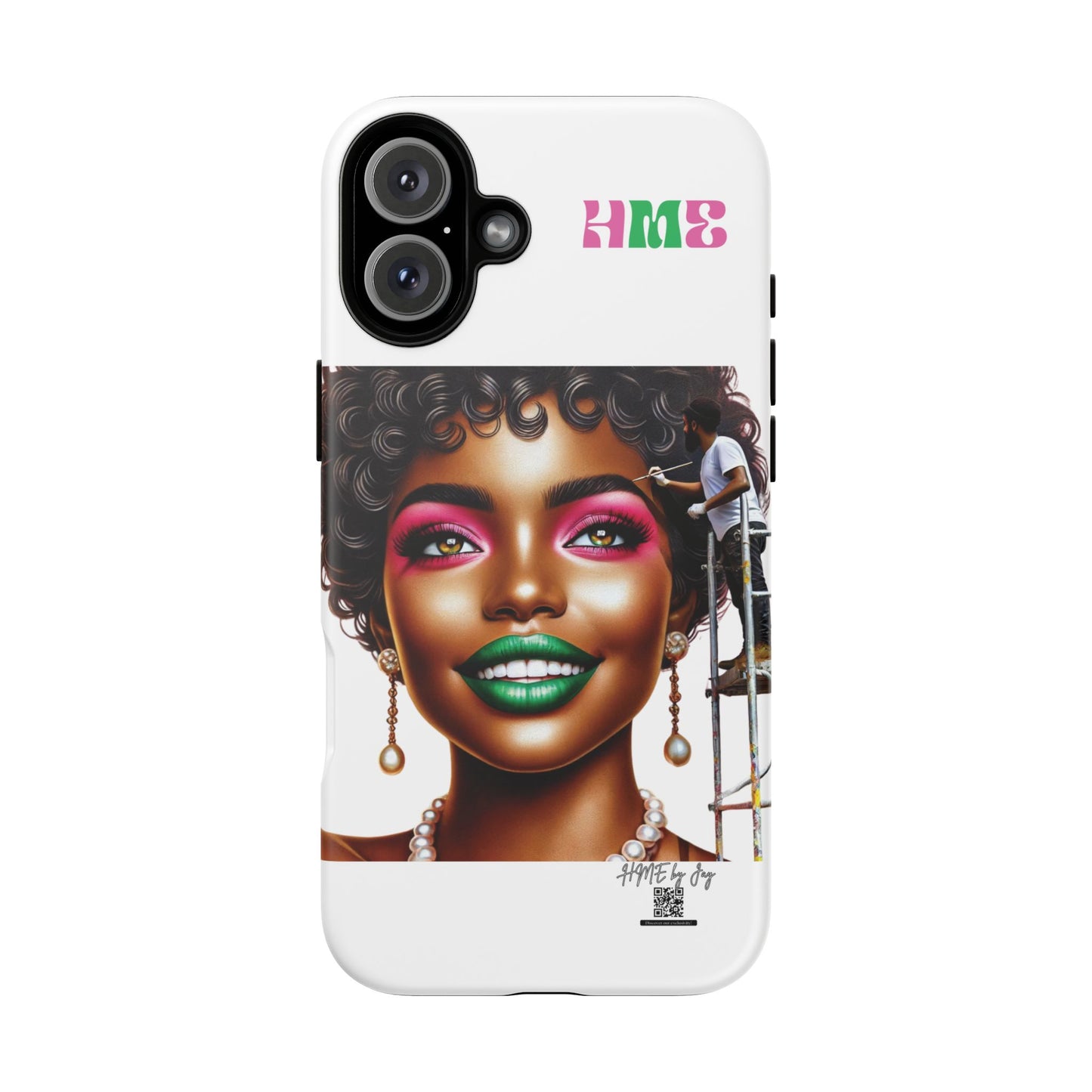 Phone Case - Ahnye's Melanin Collection Devine 9, AKA creation of beauty (White)