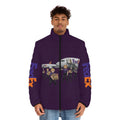 Demon Slayer FedEx Graphic Puffer Jacket — Anime Crossover Puffer Jacket