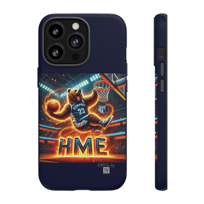 Phone Cases - Memphis Grizzlies Bear Dunkin on Fire Design