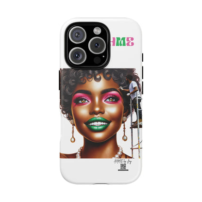 Phone Case - Ahnye's Melanin Collection Devine 9, AKA creation of beauty (White)