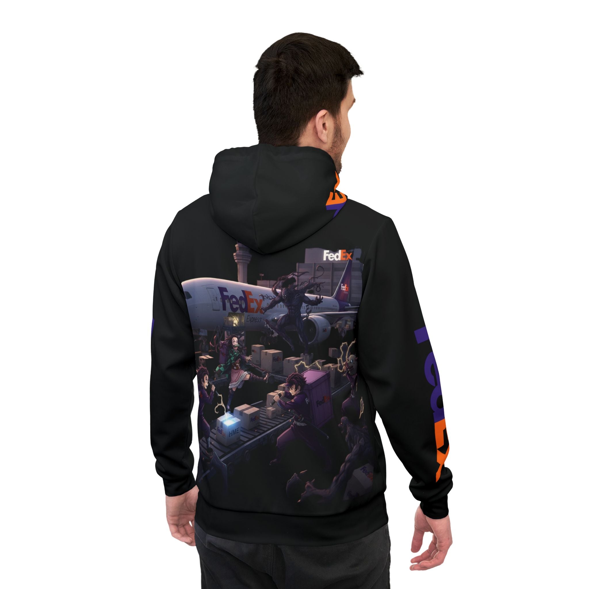 Anime Hoodie - Demon Slayer & FedEx Crossover Design