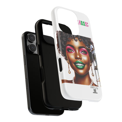 Phone Case - Ahnye's Melanin Collection Devine 9, AKA creation of beauty (White)