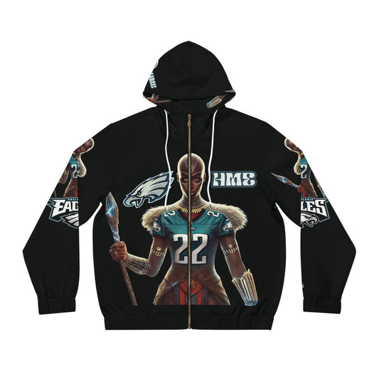 Full-Zip Hoodie - Philadelphia Eagles Wakandan Woman Warrior Design