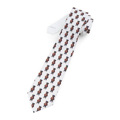 HME Bear Logo Collection White Necktie