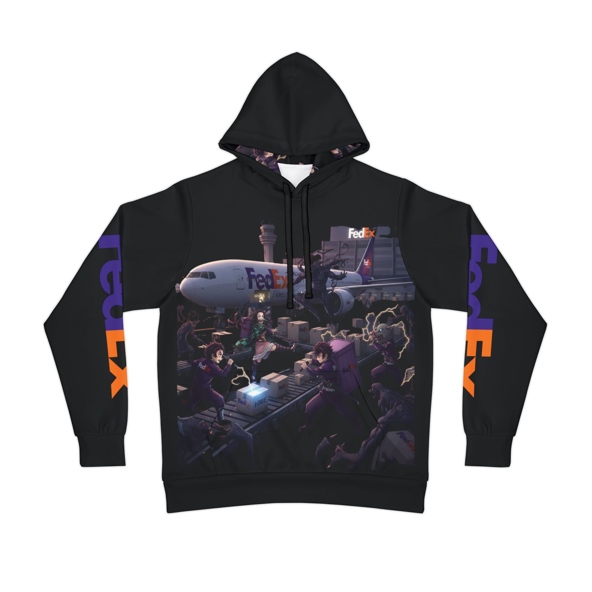 Anime Hoodie - Demon Slayer & FedEx Crossover Design