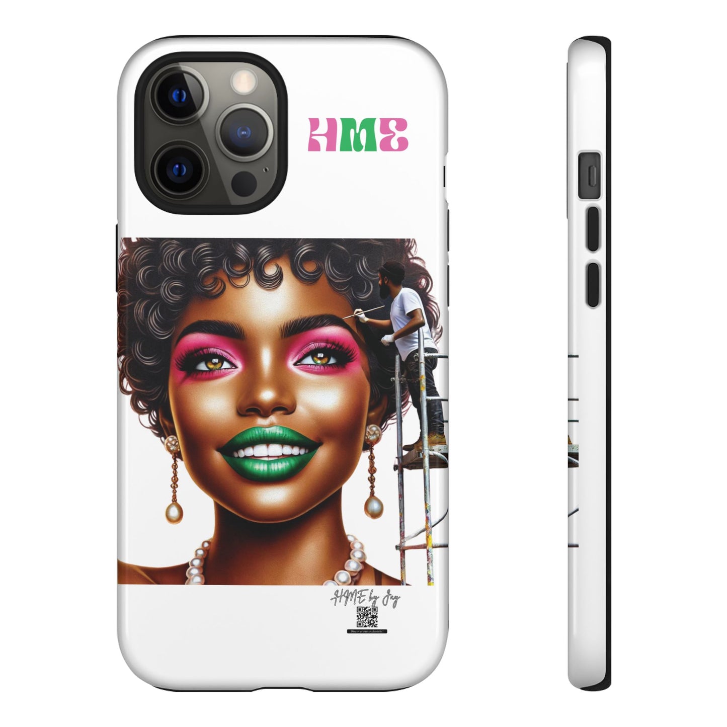 Phone Case - Ahnye's Melanin Collection Devine 9, AKA creation of beauty (White)