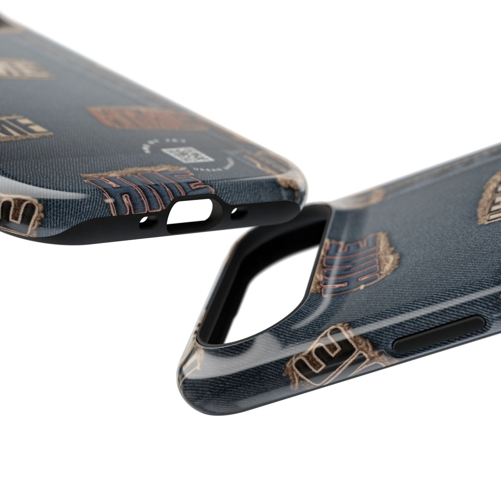 Phone Case Stressed Denim HME Patches Impact-Resistant