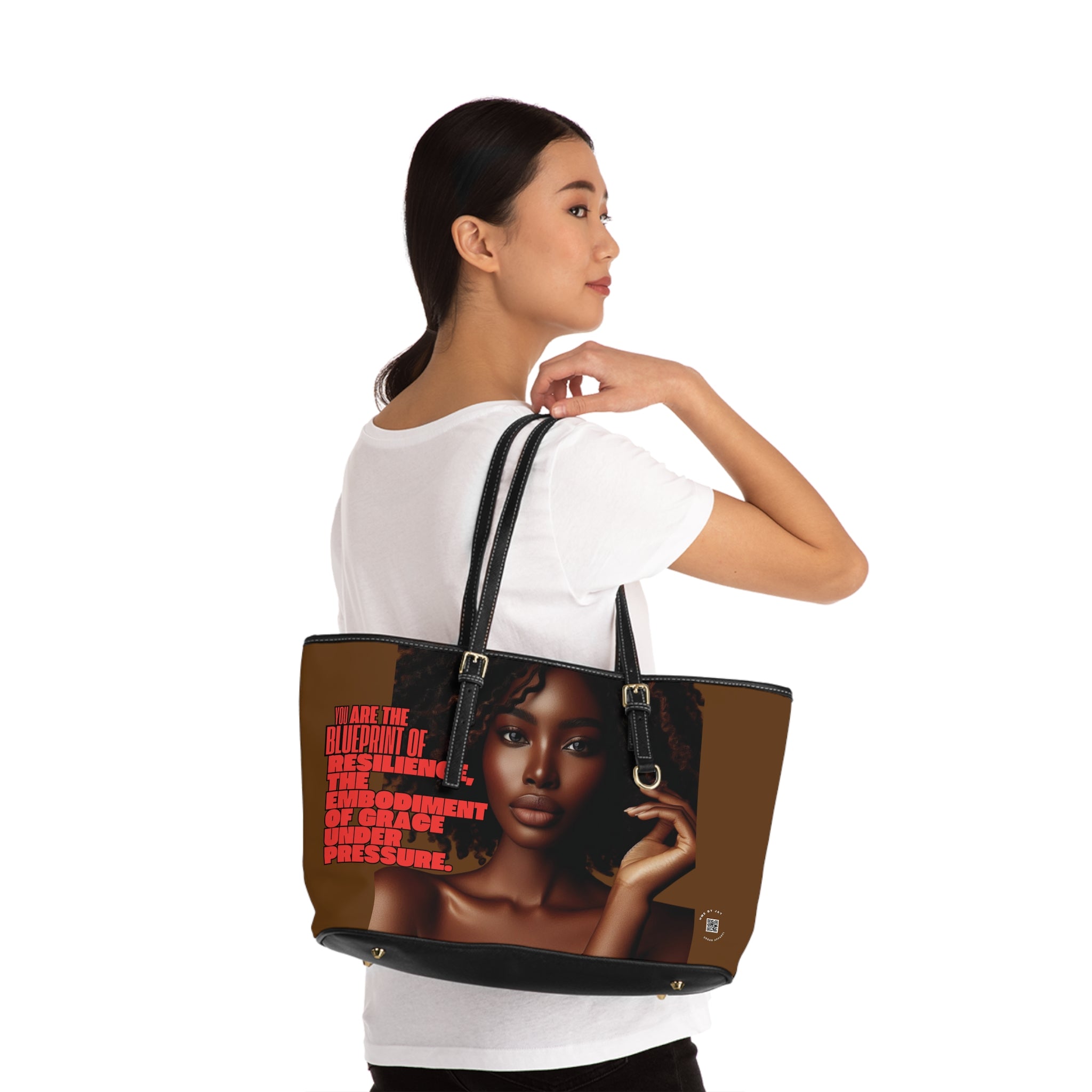Shoulder Bag - Ahnye's Melanin Collection The Blueprint words of affirmation (Brown)