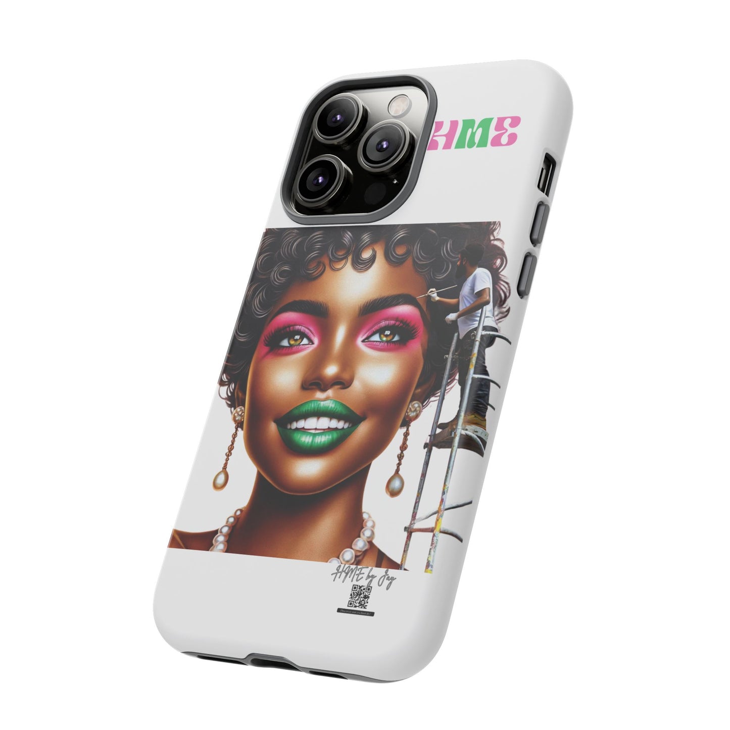 Phone Case - Ahnye's Melanin Collection Devine 9, AKA creation of beauty (White)