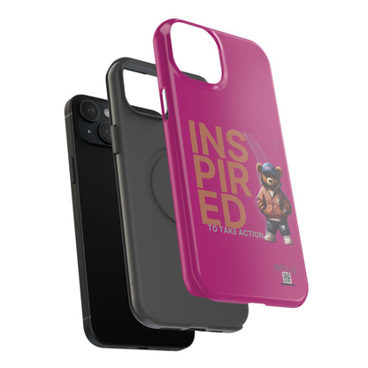 Phone Cases - HME Logo Bear, Inspired to take action Pink