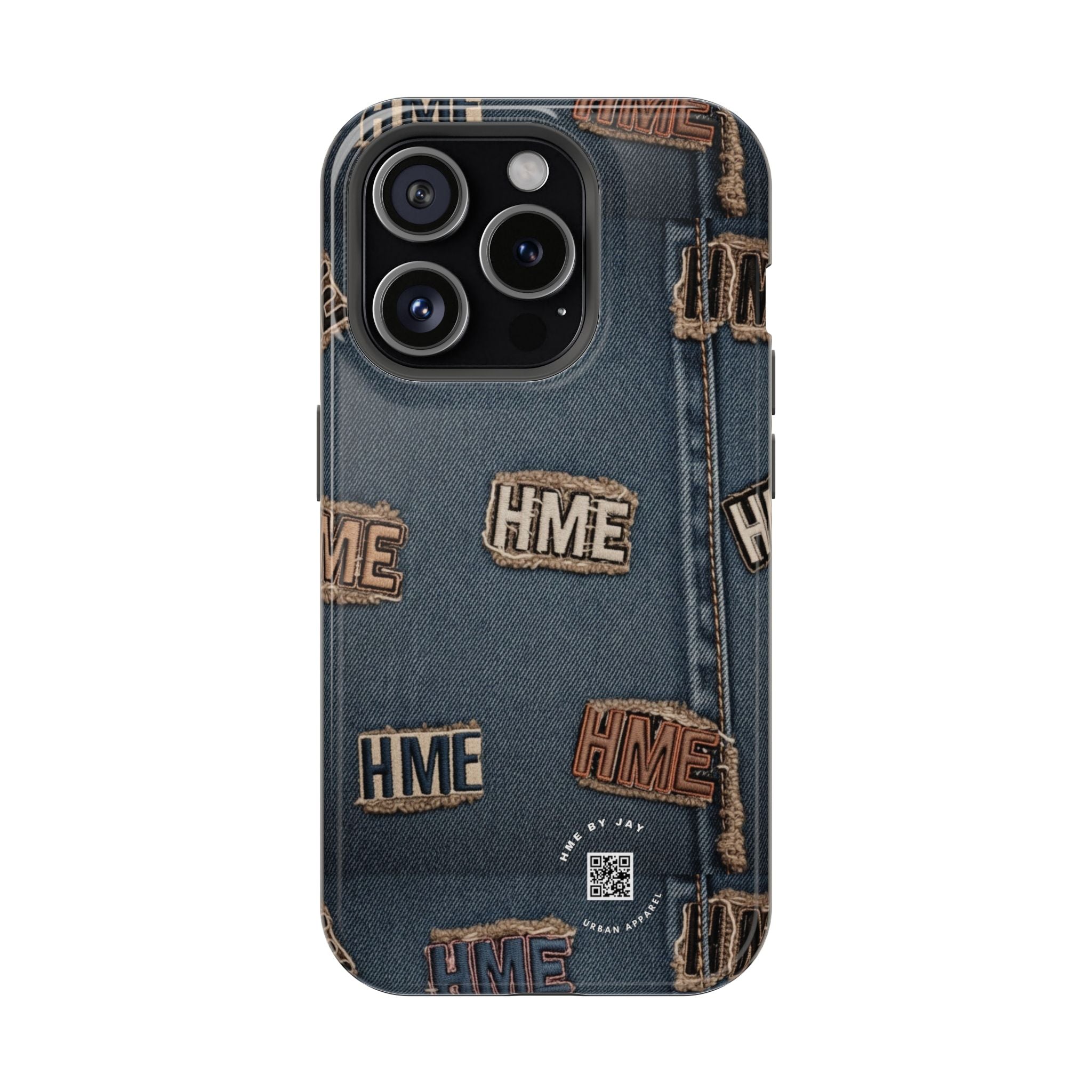 Phone Case Stressed Denim HME Patches Impact-Resistant