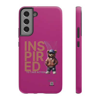 Phone Cases - HME Logo Bear, Inspired to take action Pink