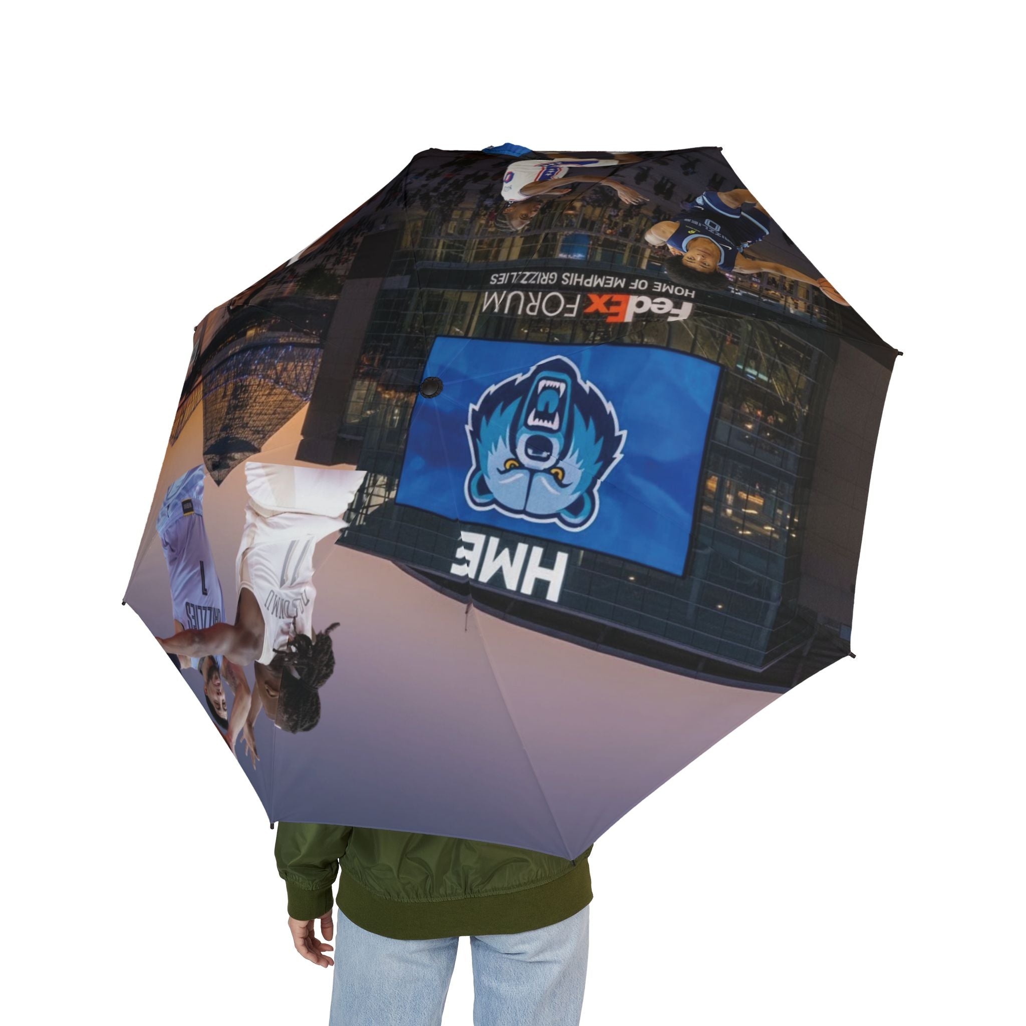 NBA Foldable Umbrella - Memphis Grizzlies feat Scotty Pippen Jr Jaren Jackson Jr & Jalen Wells