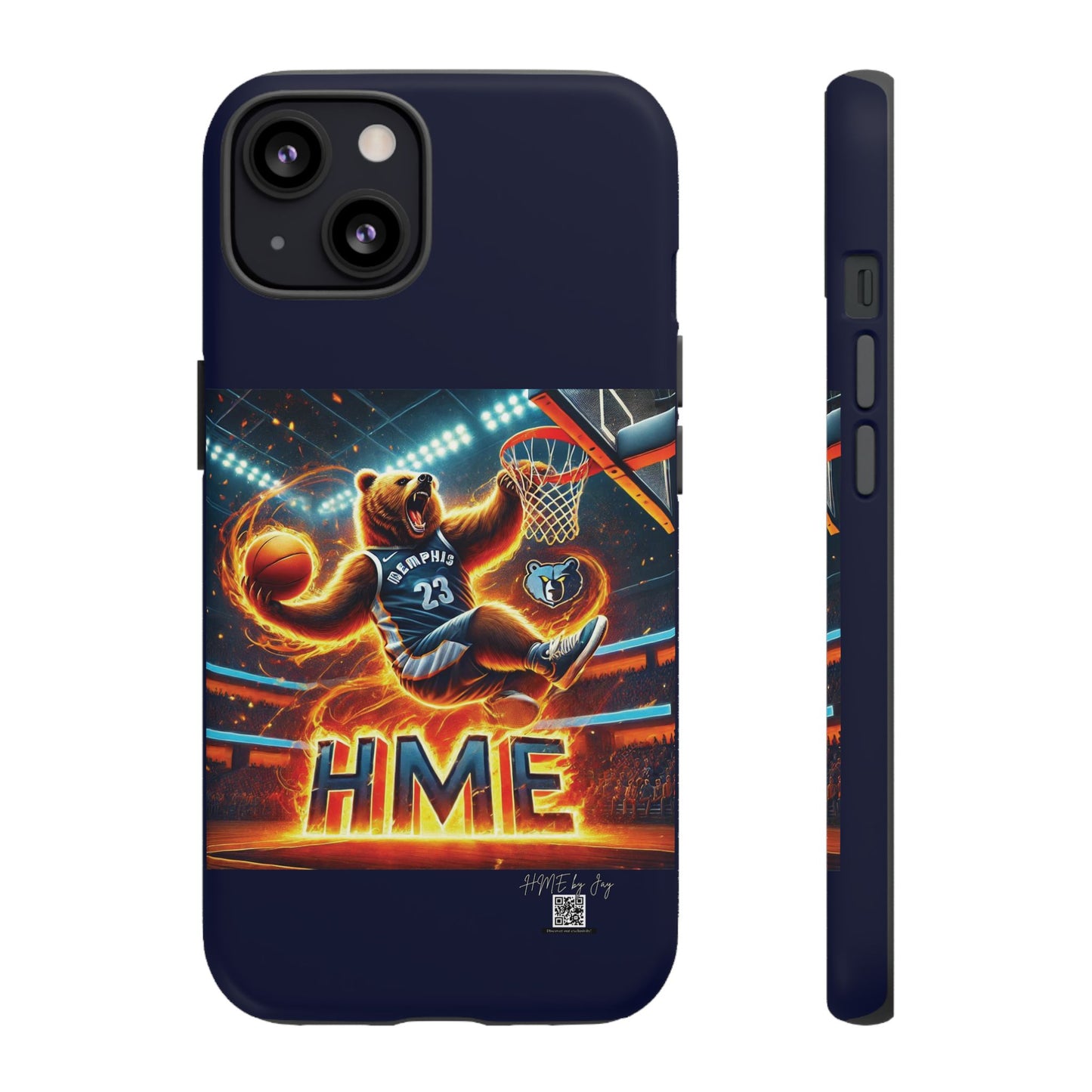 Phone Cases - Memphis Grizzlies Bear Dunkin on Fire Design