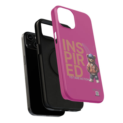 Phone Cases - HME Logo Bear, Inspired to take action Pink
