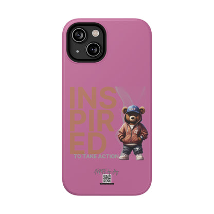 Phone Cases - HME Logo Bear, Inspired to take action light pink