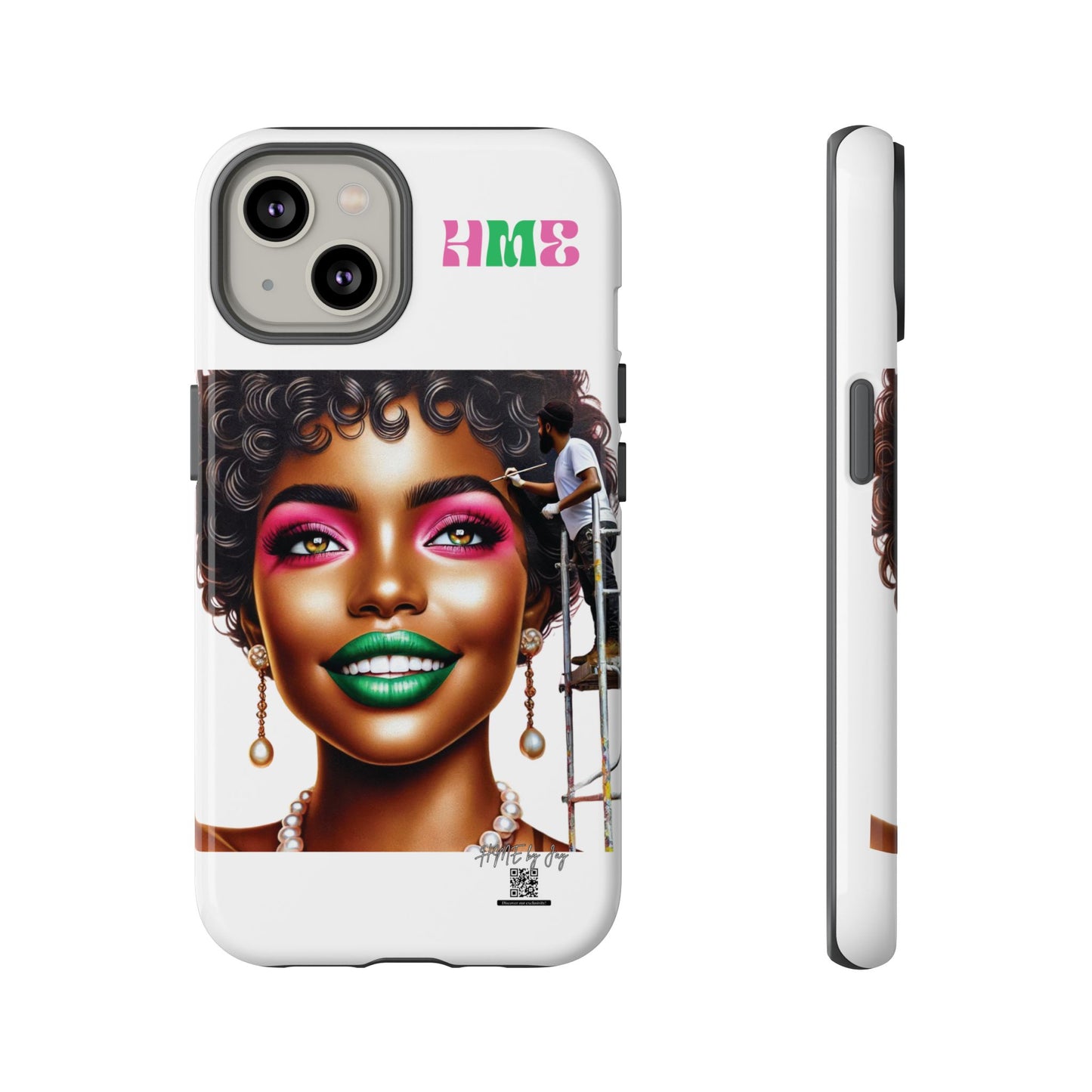 Phone Case - Ahnye's Melanin Collection Devine 9, AKA creation of beauty (White)