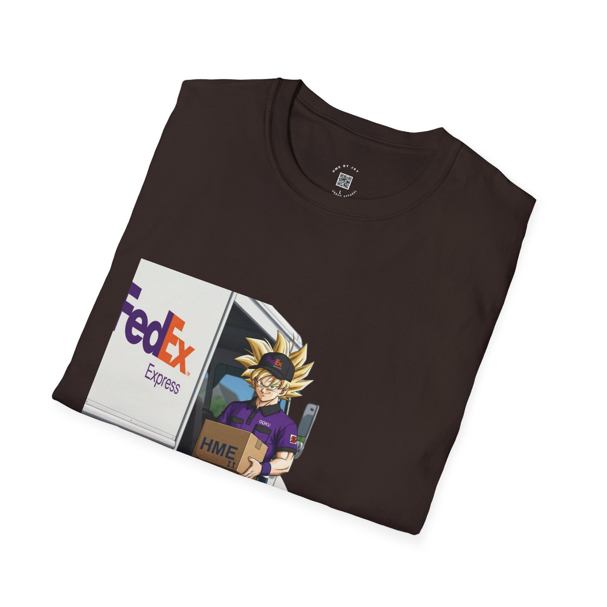 Anime Crossover Unisex T-Shirt - Dragon Ball Z working for FedEx Express