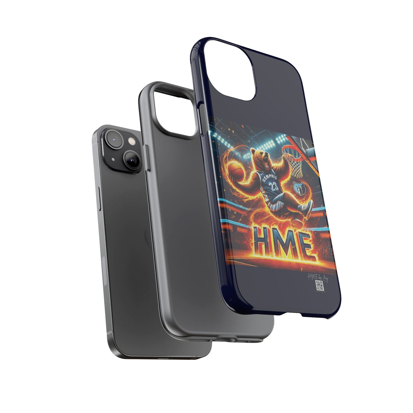 Phone Cases - Memphis Grizzlies Bear Dunkin on Fire Design